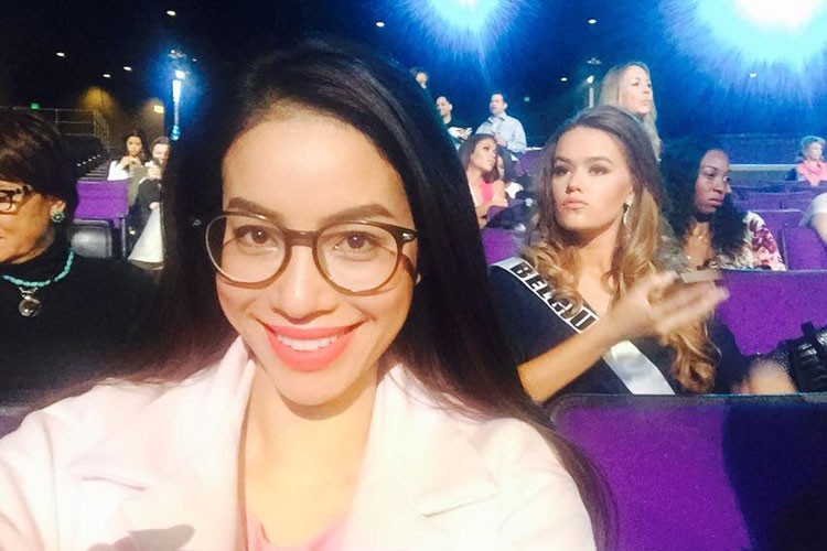 Pham Huong rang ro trong buoi tong duyet chung ket Miss Universe